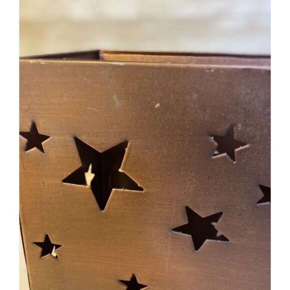 Rustic Stars Metal Lantern Luminary For 12” Tall Fits 3” Diameter Pillar Candle - Picture 5 of 14